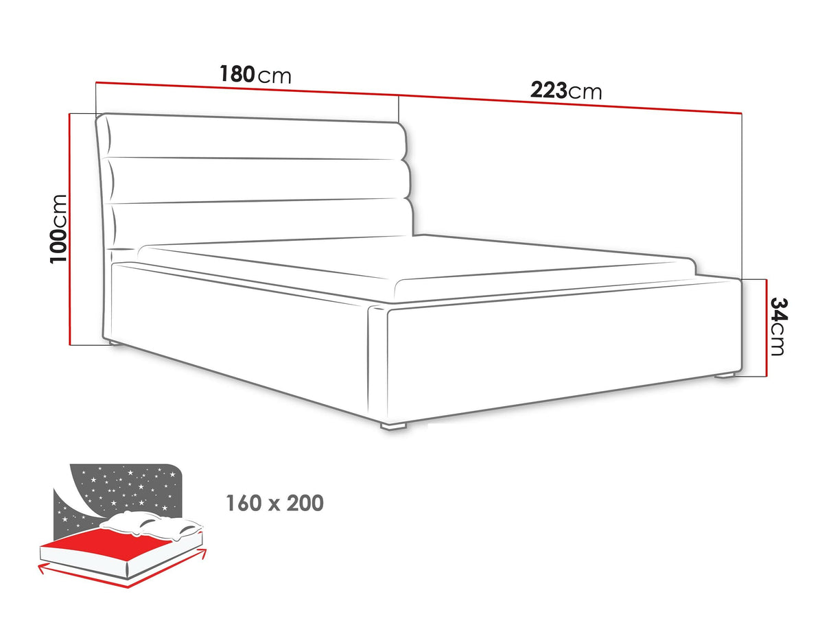 Ágy Moon (Exorim), Alvó felület mérete: 160 x 200 cm, Szín: Victoria 14 866 4377593