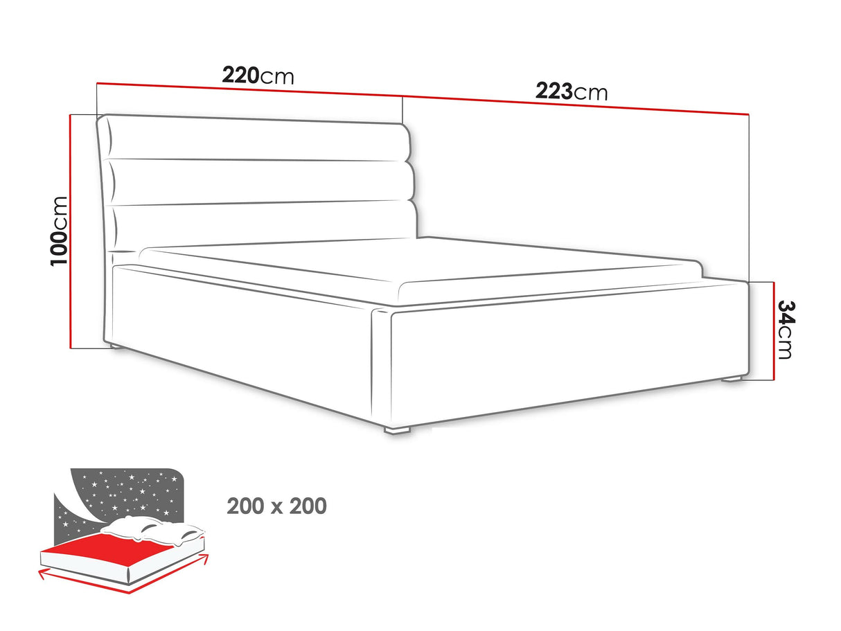 Ágy Moon (Exorim), Alvó felület mérete: 200 x 200 cm, Szín: Victoria 14 865 4377702