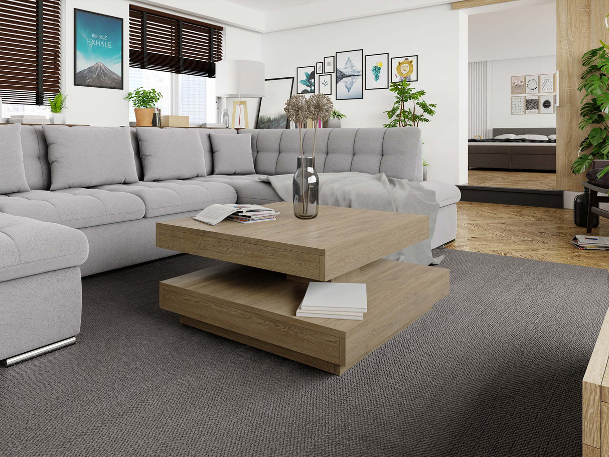 Kihajtható dohányzóasztal Nenani (Druzjan), Szín: Tölgy