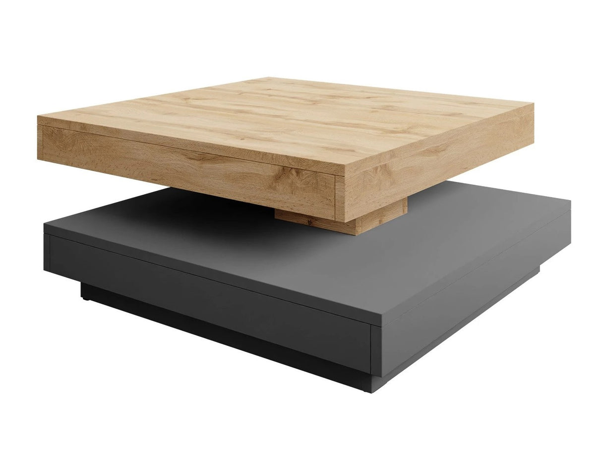 Kihajtható dohányzóasztal Nenani (Druzjan), Szín: Grafit + Wotan tölgy 4381315