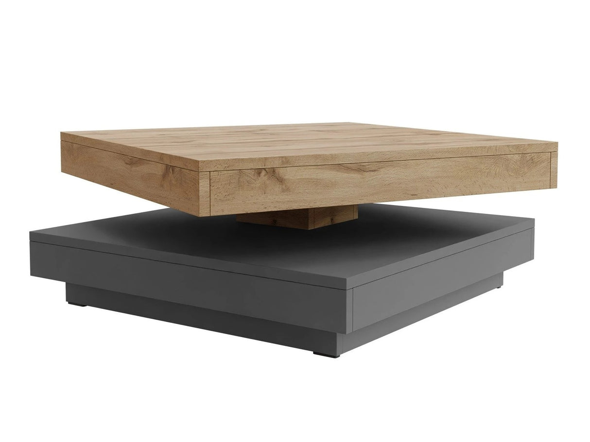 Kihajtható dohányzóasztal Nenani (Druzjan), Szín: Grafit + Wotan tölgy 4381316