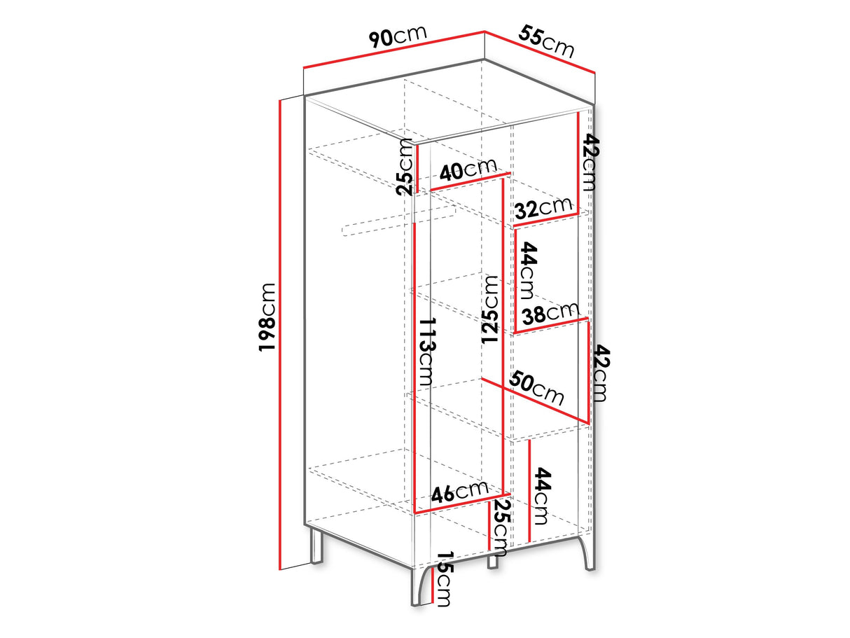 Gardróbszekrény MALUMI MM-7, Szín: Kasmír