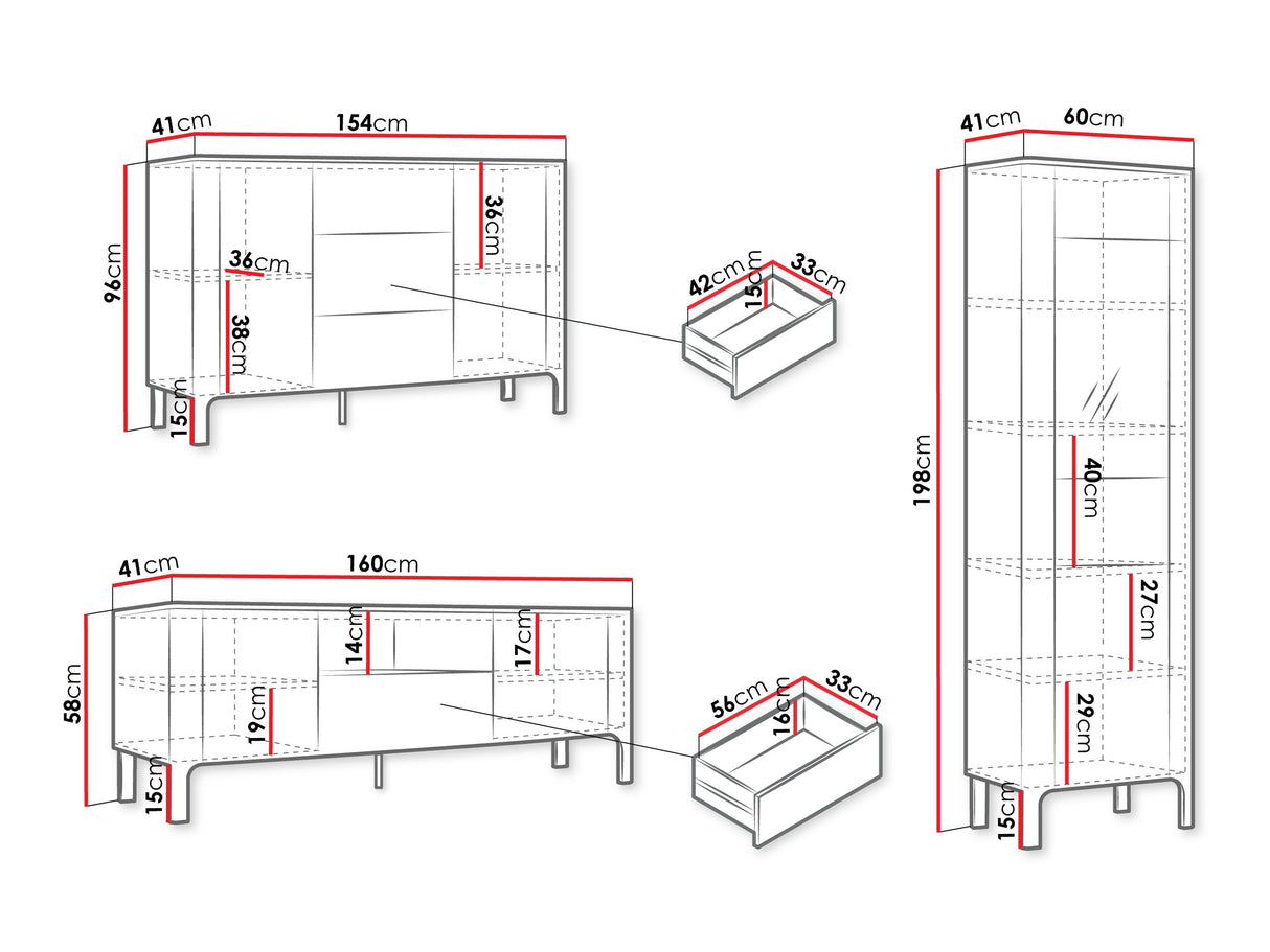 Nappali szett MALUMI I, Komód: Igen, -világítás: Igen