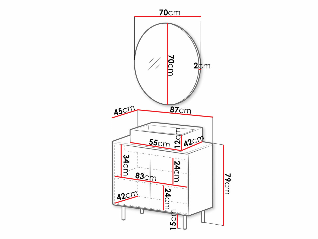 Fürdőszobai garnitúra NUBIA I, Szín: Kasmír, Mosdókagyló: Igen 4391062