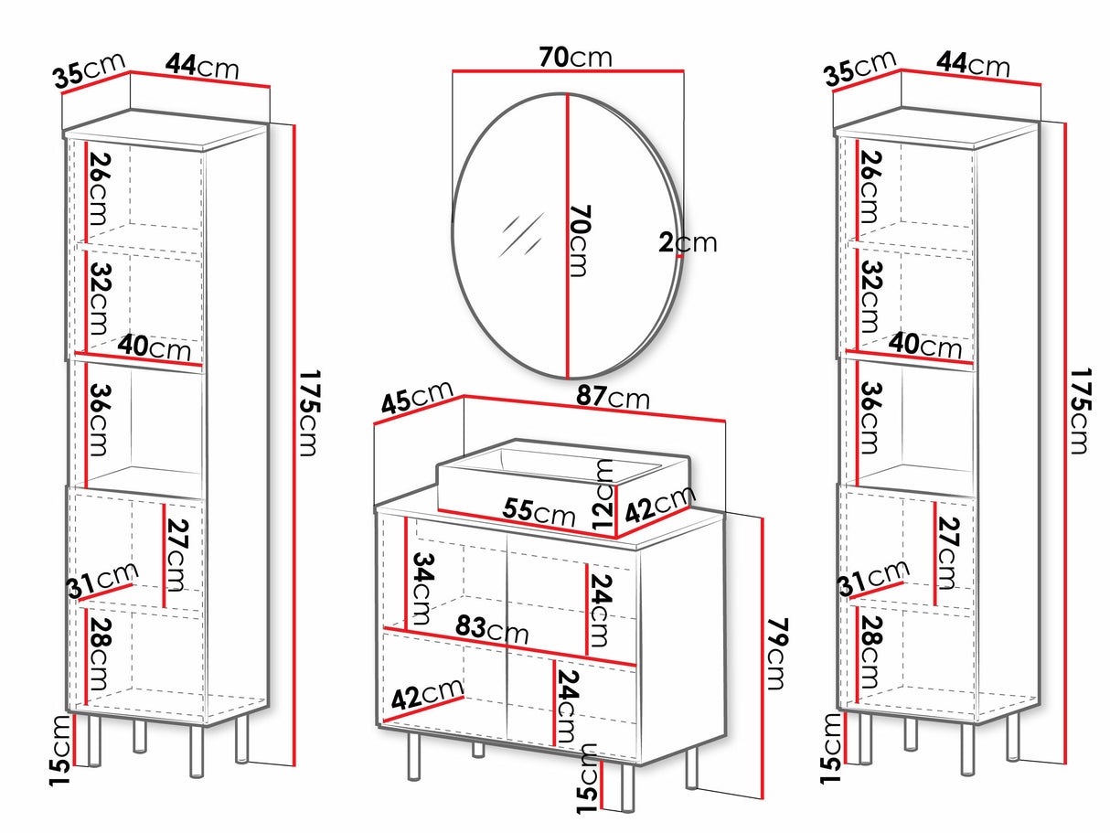 Fürdőszobai garnitúra NUBIA VI, Szín:, Mosdókagyló: Igen 4391261