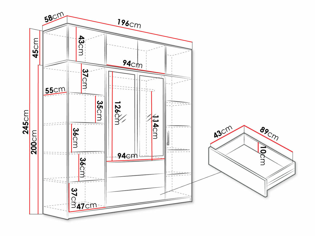 Gardróbszekrény KOS D4 DAB ARTISAN + KOS D4 DAB ARTISAN