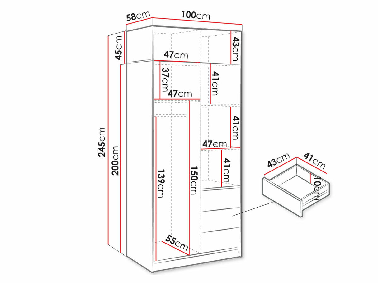 Gardróbszekrény KOS D2 DAB ARTISAN + KOS D2 DAB ARTISAN