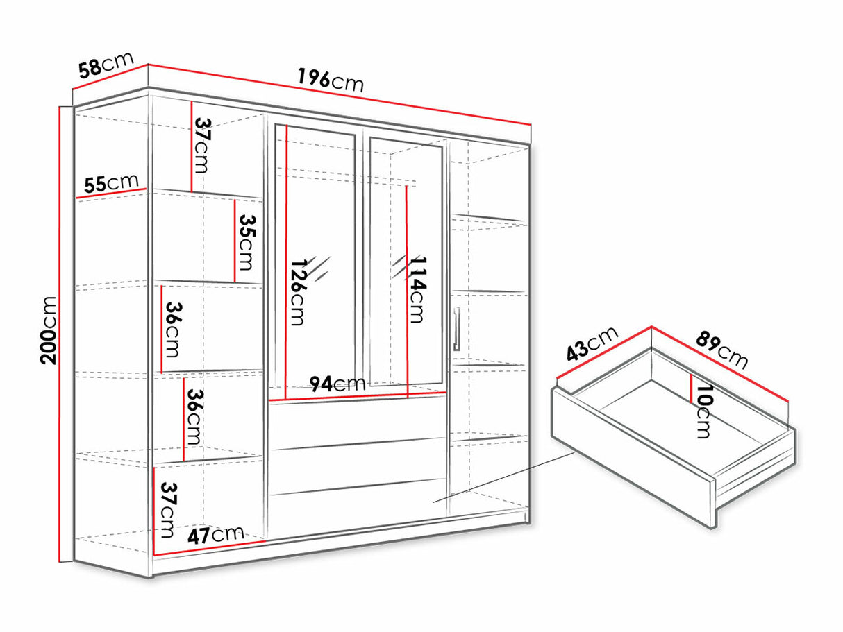 Gardróbszekrény KOS D4 DAB ARTISAN