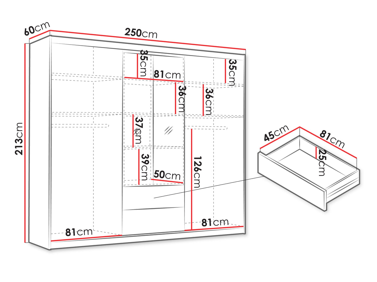Gardróbszekrény MAJORKA 250 DAB ARTISAN 4407377