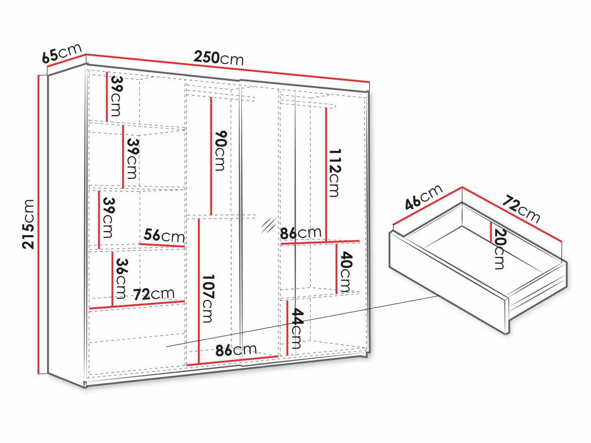 Gardróbszekrény SINTRA 250, Szín: Artisan tölgy