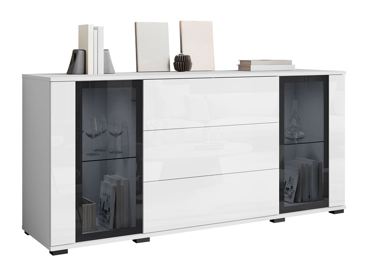 Komód CARO SB 150, Szín: Fehér + Fényes fehér, -világítás: Nem 4409429