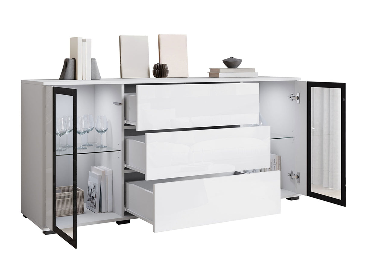 Komód CARO SB 150, Szín: Fehér + Fényes fehér, -világítás: Nem 4409431