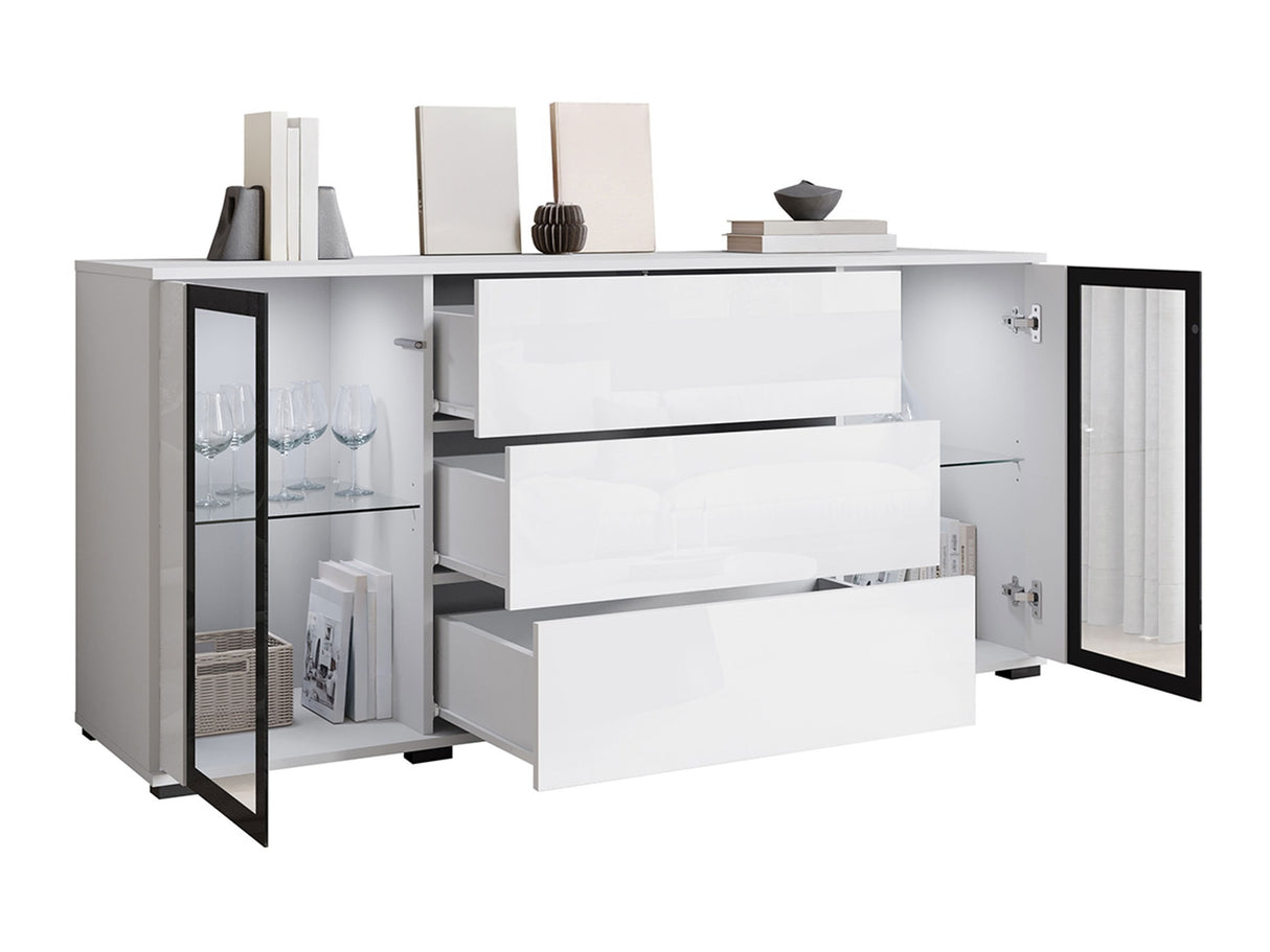 Komód CARO SB 150, Szín: Wotan tölgy + Fényes fehér, -világítás: Nem 4409437