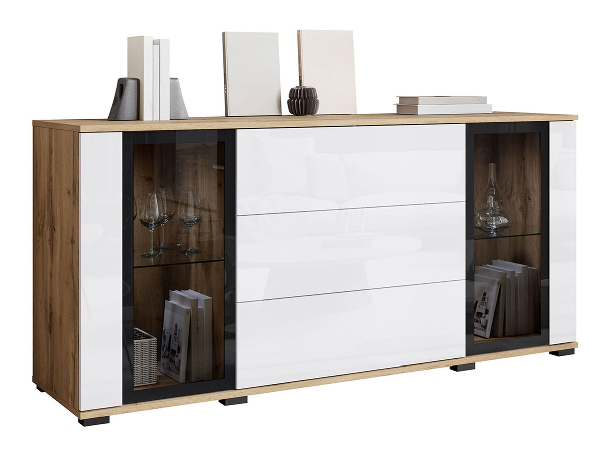 Komód CARO SB 150, Szín: Wotan tölgy + Fényes fehér, -világítás: Nem 4417715