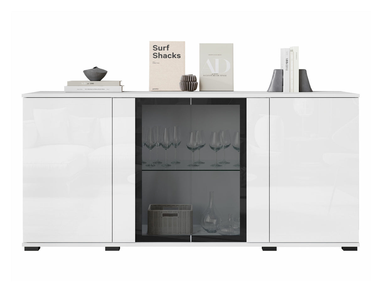 Szekrény CARO SB 154, Szín: Fehér + Fényes fehér, -világítás: Nem 4419021