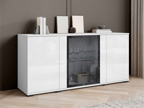 Szekrény CARO SB 154, Szín: Fehér + Fényes fehér, -világítás: Nem 4420525