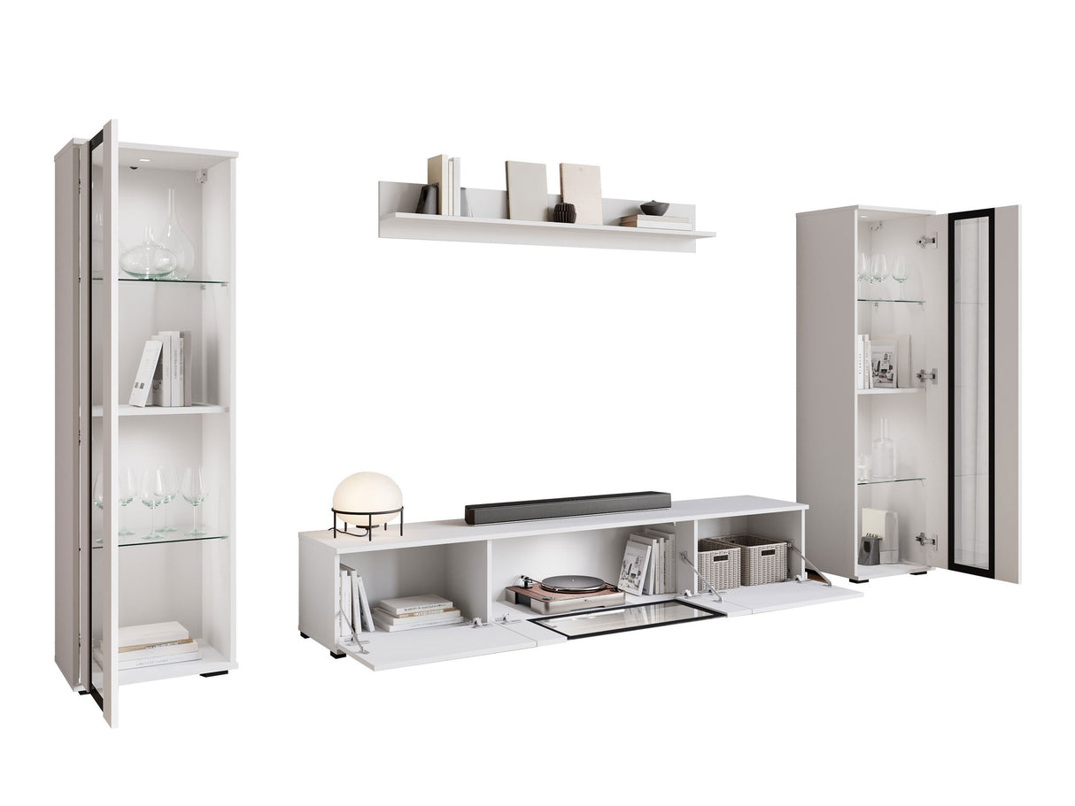 Nappali szett CARO, Szín: Wotan tölgy + Fényes fehér, -világítás: Nem 4420614