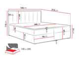 Kontinentális ágy IDEAL BOX (Sonden Box), Szín: Magic bársony 2217, Alvó felület mérete: 140 x 200 cm 4425324