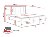 Kontinentális ágy IDEAL BOX (Sonden Box), Szín: Magic bársony 2206, Alvó felület mérete: 140 x 200 cm 4425325