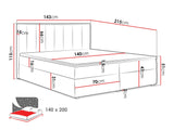 Kontinentális ágy IDEAL BOX (Sonden Box), Szín: Magic bársony 2258, Alvó felület mérete: 140 x 200 cm 4425326