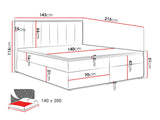 Kontinentális ágy IDEAL BOX (Sonden Box), Szín: Magic bársony 2216, Alvó felület mérete: 140 x 200 cm 4425327