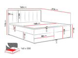 Kontinentális ágy IDEAL BOX (Sonden Box), Szín: Magic bársony 2258, Alvó felület mérete: 160 x 200 cm 4425332