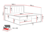 Kontinentális ágy IDEAL BOX (Sonden Box), Szín: Magic bársony 2216, Alvó felület mérete: 160 x 200 cm 4425333