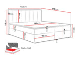 Kontinentális ágy IDEAL BOX (Sonden Box), Szín: Magic bársony 2216, Alvó felület mérete: 180 x 200 cm 4425339