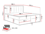 Kontinentális ágy IDEAL BOX (Sonden Box), Szín: Magic bársony 2213, Alvó felület mérete: 180 x 200 cm 4425340