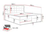 Kontinentális ágy MALMO BOX (Kinec Box), Szín: Kronos 35, Alvó felület mérete: 160 x 200 cm 4425350
