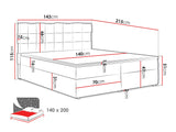 Kontinentális ágy MALMO BOX (Kinec Box), Szín: Kronos 19, Alvó felület mérete: 140 x 200 cm 4425354