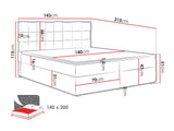 Kontinentális ágy MALMO BOX (Kinec Box), Szín: Kronos 02, Alvó felület mérete: 140 x 200 cm 4425357