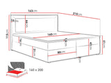 Kontinentális ágy MODEN BOX (Koay Box), Szín: Victoria 14 853, Alvó felület mérete: 160 x 200 cm 4425367