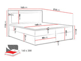 Kontinentális ágy MODEN BOX (Koay Box), Szín: Victoria 14 863, Alvó felület mérete: 160 x 200 cm 4425368