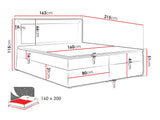 Kontinentális ágy MODEN BOX (Koay Box), Szín: Victoria 14 868, Alvó felület mérete: 160 x 200 cm 4425373