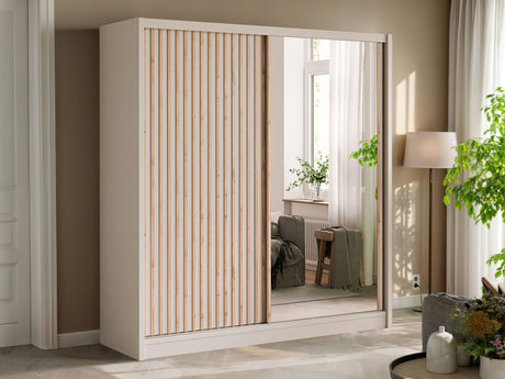 Gardróbszekrény LONDON LUX 203, Szín: Kasmír + Wotan tölgy