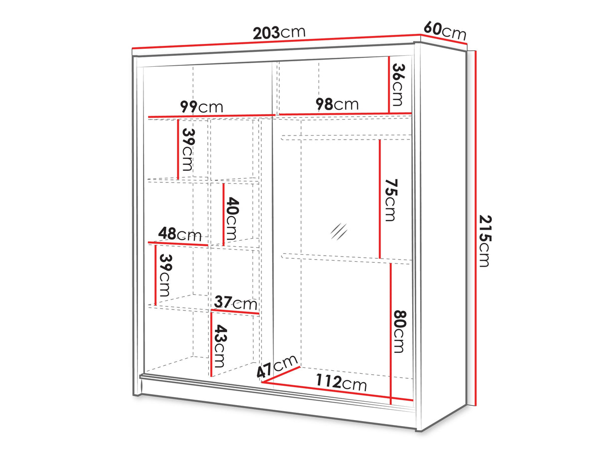 Gardróbszekrény LONDON LUX 203, Szín: Kasmír + Wotan tölgy