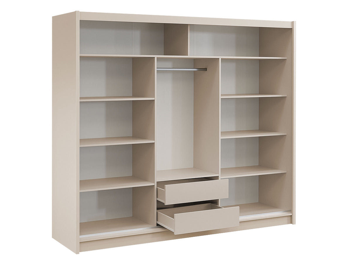 Gardróbszekrény LONDON LUX 250, Szín: Kasmír + Wotan tölgy