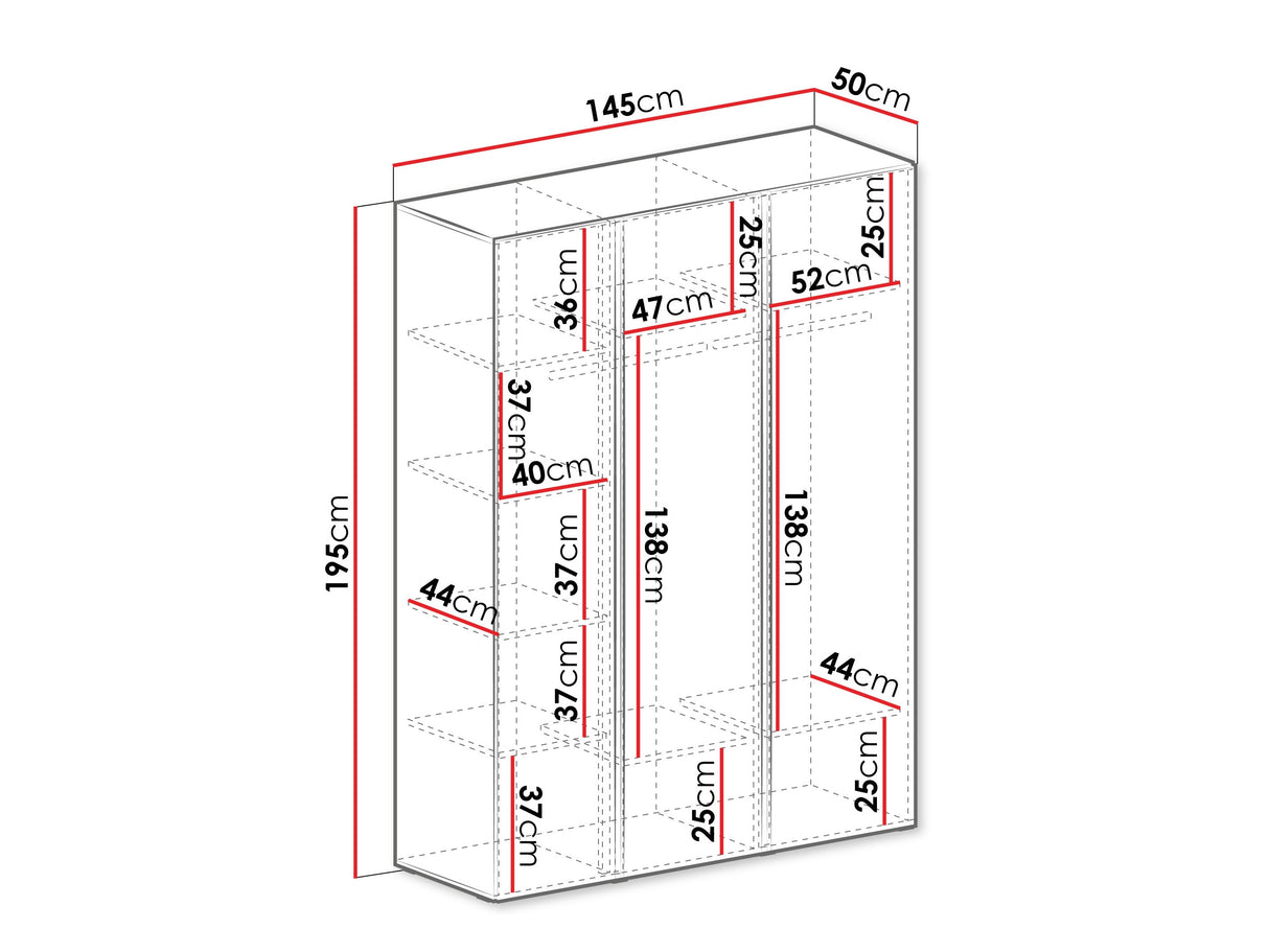 Gardróbszekrény LUCA SYSTEM 1, Szín: + Tölgy