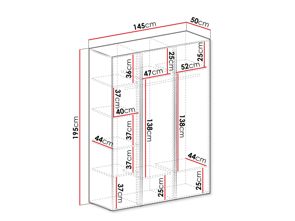 Gardróbszekrény LUCA SYSTEM 1, Szín: Poros zöld + Tölgy