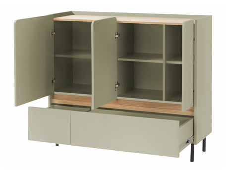 Komód LUCA SYSTEM 7, Szín: Poros zöld + Tölgy