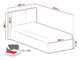 Ágy 90x200/ 120x200 LUCA SYSTEM 13/14, Szín: + Tölgy, Alvó felület mérete: 90 x 200 cm