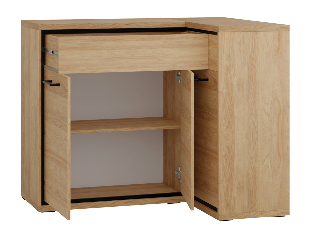 Sarok komód MEDIOLAN 15 K (Sarged SR15 K), Szín: Világos fa + Tölgy, -világítás: Nem, Lábak: Nem 4431720