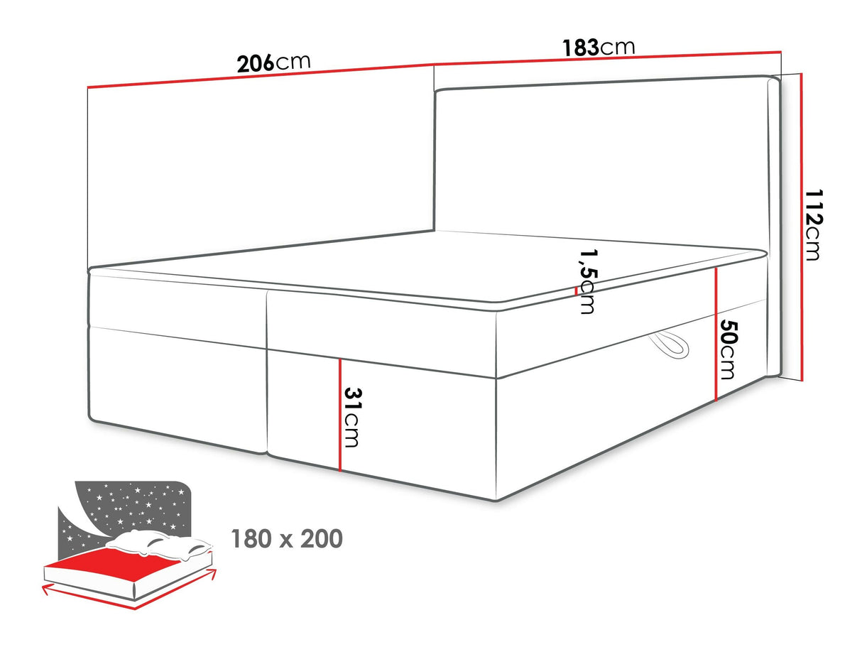 Kontinentális ágy WOKIO, Szín: Ambience 18, Alvó felület mérete: 180 x 200 cm 4439476