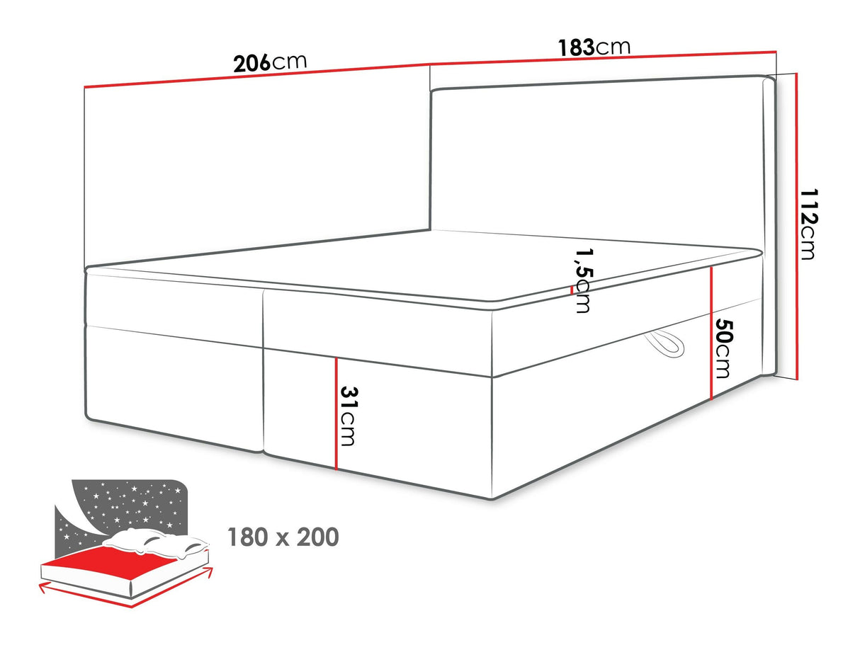 Kontinentális ágy WOKIO, Szín: Ambience 19, Alvó felület mérete: 180 x 200 cm 4439477