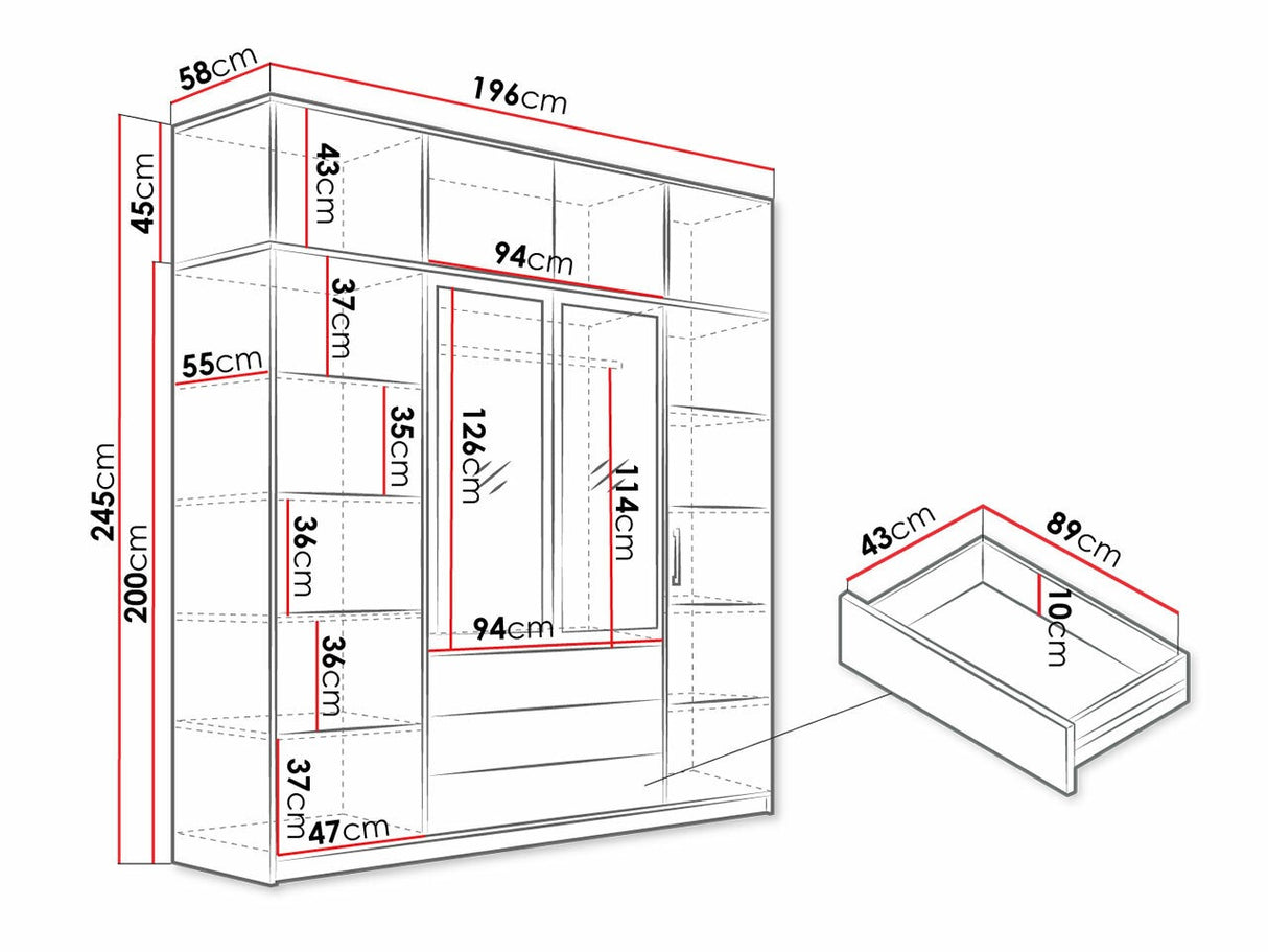 Gardróbszekrény KOS D4 DAB ARTISAN + KOS D4 DAB ARTISAN 4442441