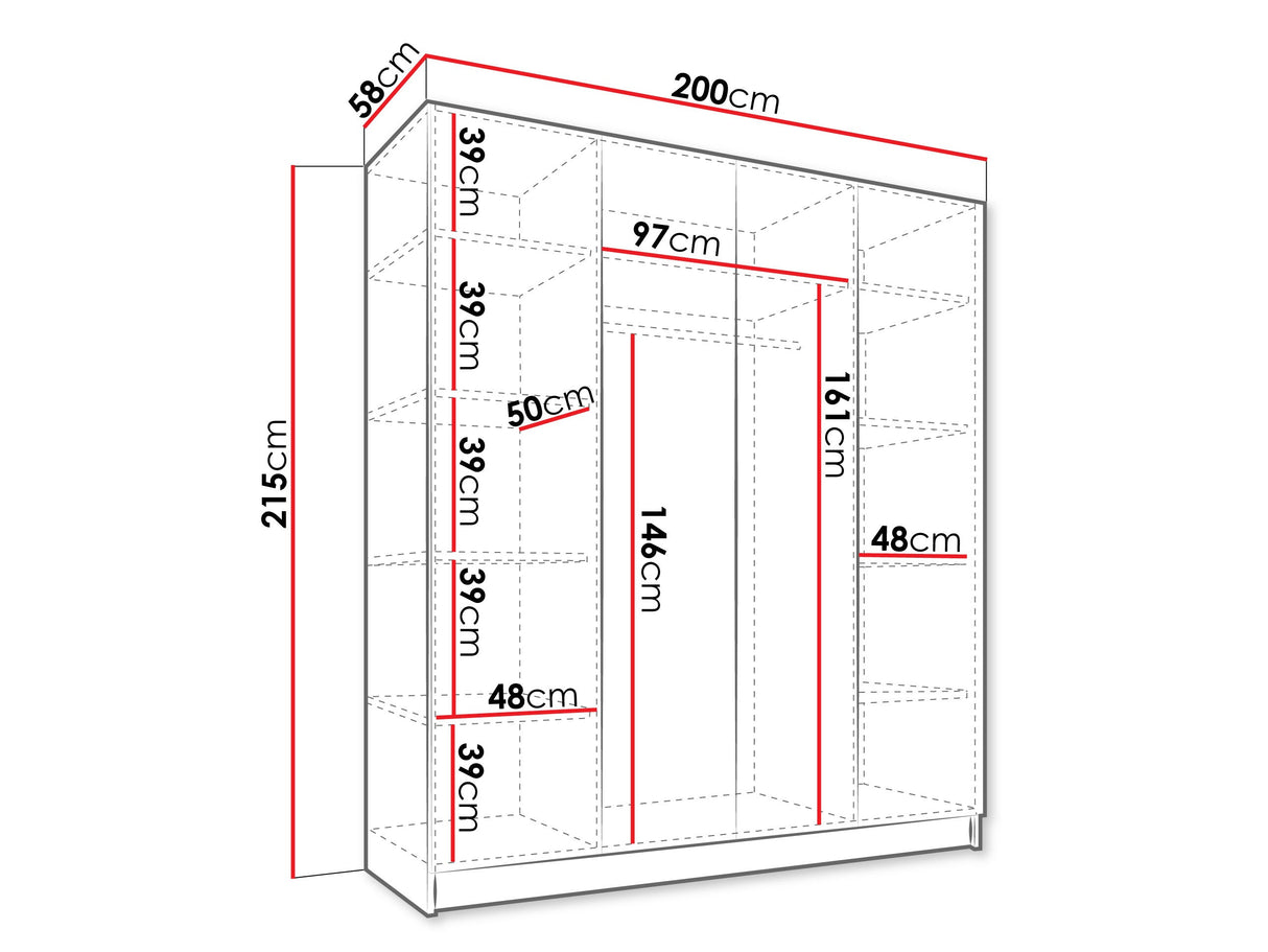 Gardróbszekrény SANTI I, Szín: Dió