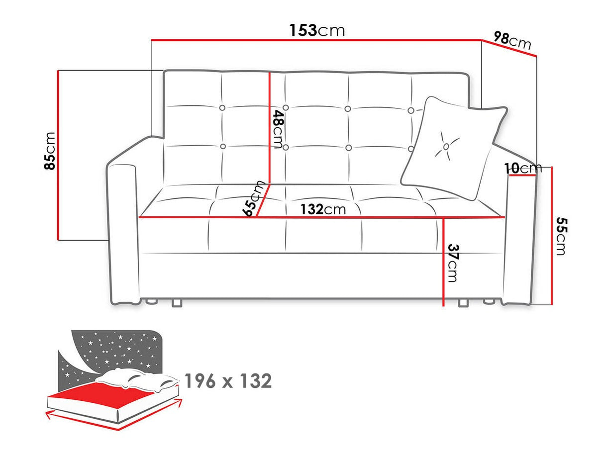 Kanapéágy Viva Lux III (Clivia Lux III), Szín: Nazar 225.01