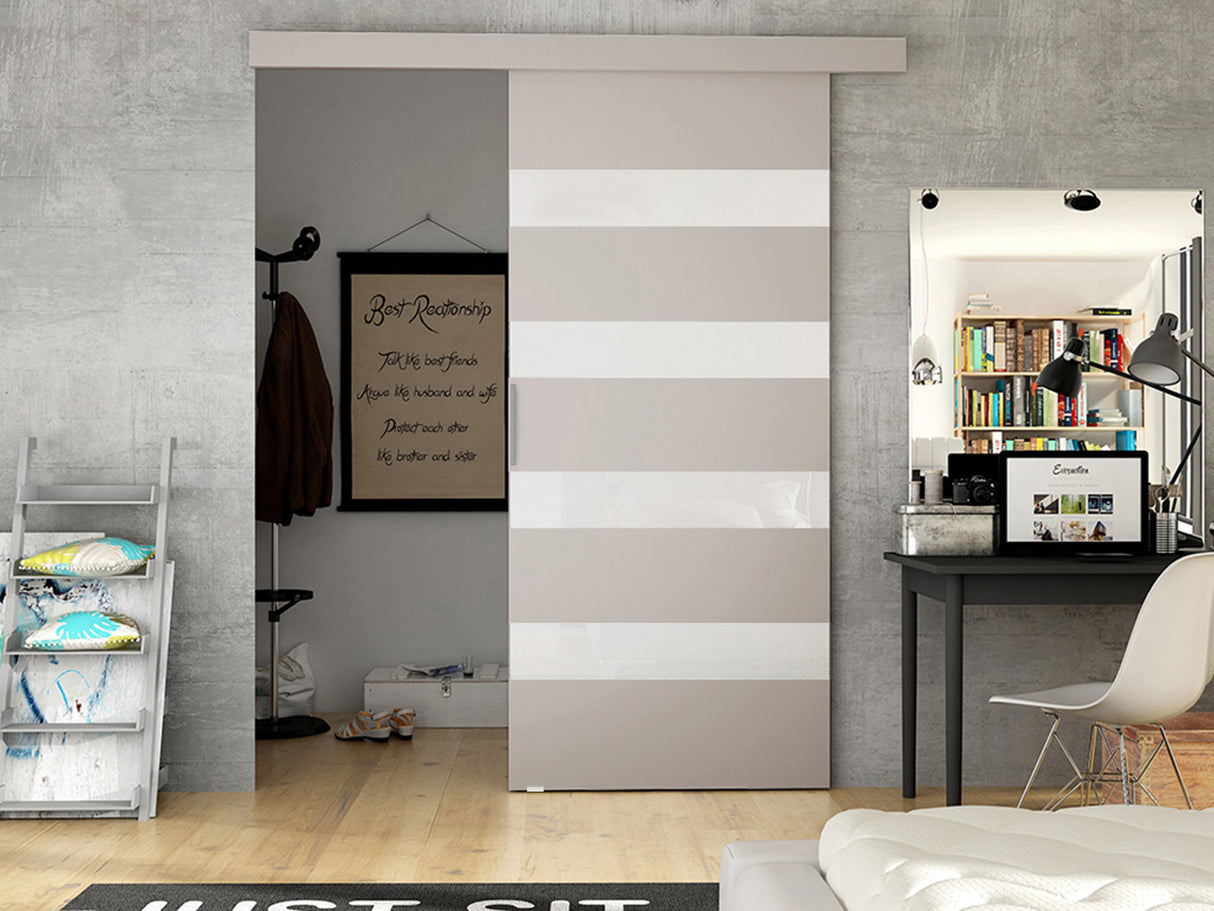 Tolóajtók RUBI V + samodomykacz, Szín: Kasmír + Fehér