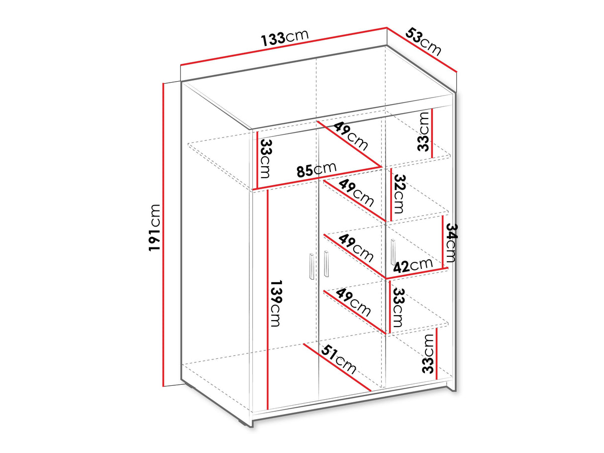Gardróbszekrény Elena (Melen 3D), Szín: